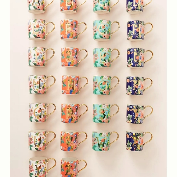 Letter F Anthropologie Floral Mug - Picture 2 of 5